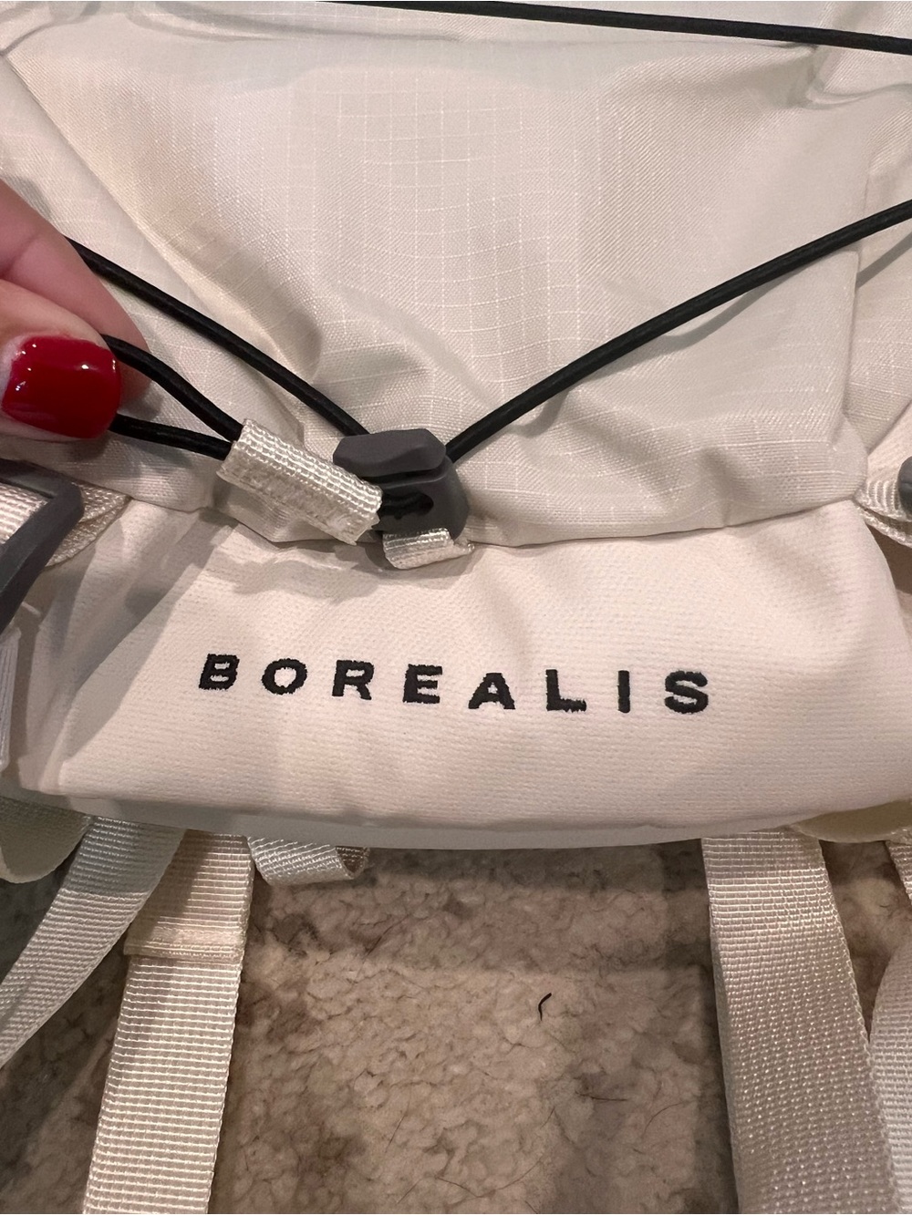 The North Face Borealis Backpack in Off-White with Black Bungee - Picture 2 of 8